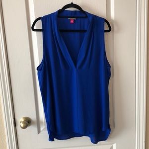 Vince Camuto Royal blue sleeveless blouse.